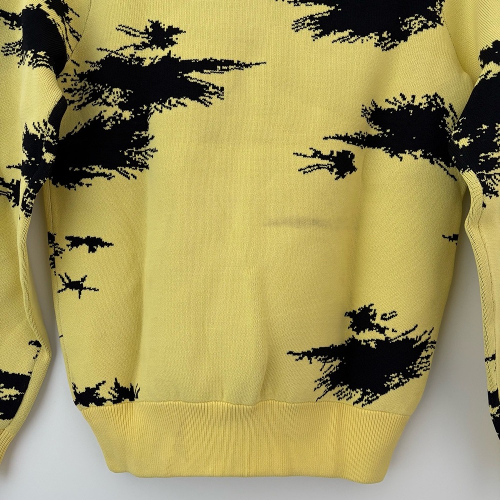 NWOT Acne Studio Style Yellow Ink Splatter Splash  Sweater S - Picture 7 of 13